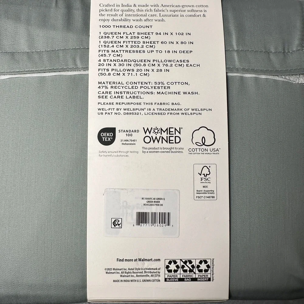 Hotel Style 1000 Thread Count Luxury Sheet‎ Set Silver King Cotton Blend